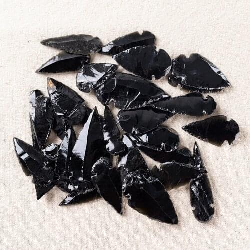 2PCS Natural Arrow Obsidian Quartz Raw Material Evil Spirit Crystal Home Decor Reiki Healing Energy Stone DIY Jewelry Making