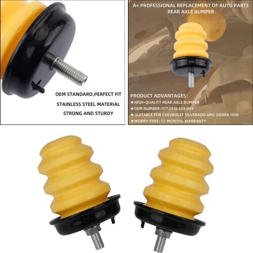 2PCS Rear Axle Bumper with Nuts 15712438 523-049 Replacement for GMC Sierra 1500