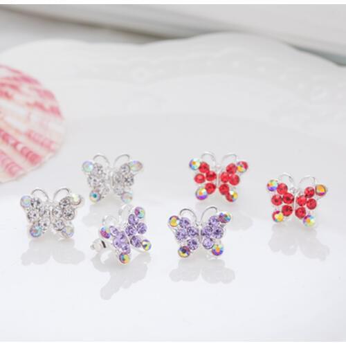 60 Pcs Butterfly Crystal Hair Decoration Buckle Clip Swirl Spiral Twist Hairpins