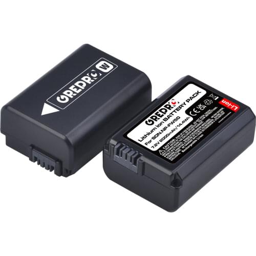 2Pcs 1100mAh NP-FW50 NPFW50 NP FW50 Camera Battery for Sony Alpha a6500 a6300 a6000 a5000 a3000 NEX-3 a7R NEX-5 NEX-6