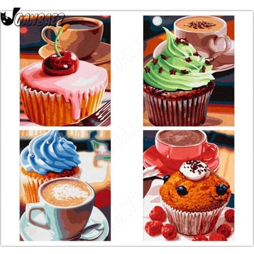 Cake Diamond Painting Dessert Cross Stitch Embroidery Food 5D Diy Mosaic Kit Hand-Inlaid Craft Gift Design Home Decoration