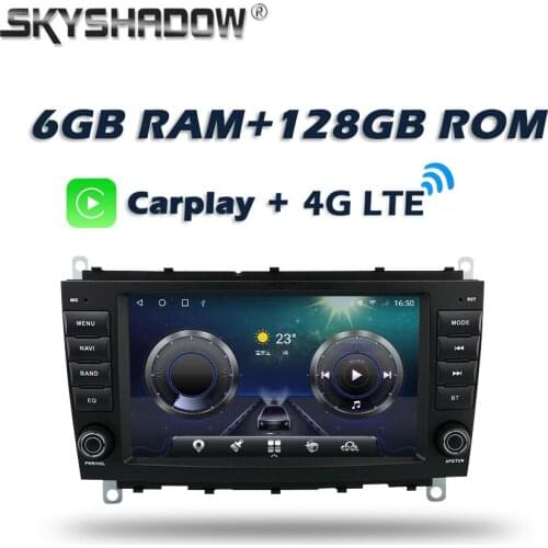 Top size 254mm 8" Carplay Android 10.0 6GB+128GB Car DVD Player GPS WIFI Bluetooth RDS Radio For Benz CLK W209 280 300 2005-2012