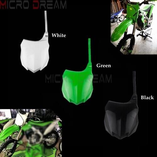 White Motocross MX Enduro Dirt Bike PP Plastic Front Number Plate Cover For Kawasaki KX250F KX450F KXF 250 450 2013 2014-2016