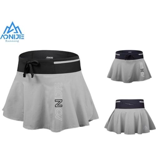 AONIJIE Quick Dry Pantskirt With Lining Invisible Sports Skirt Women Female For Outdoor Trail Running Tennis Badminton Gym F5104