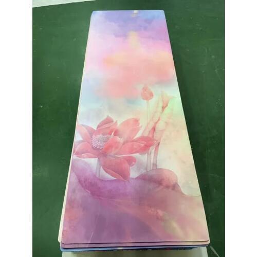 Color lotus pattern suede skin Natural Rubber eco-friendly slip-resistant Hot Yoga best yoga mat Fitness rubber mat