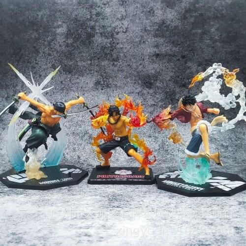 18cm Anime OnePiece Figma Ronoa Zoro Ghost Monkey D Luffy Dracule Mihawk Ace PVC Action Figure Collection Model Gift GK