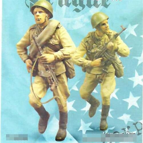 2pcs Soviet infantry Soldier Resin Figure 1/35 Scale Model Kit Assembly Models Kit Resin Colorless Self-Assembled Toy No.549