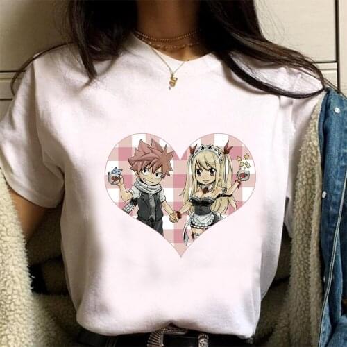 Fairy Tail T Shirt Funny Manga Heart Graphic Print T-shirt 2021 Popular Couples Tees Men/women Harajuku Tops Unisex
