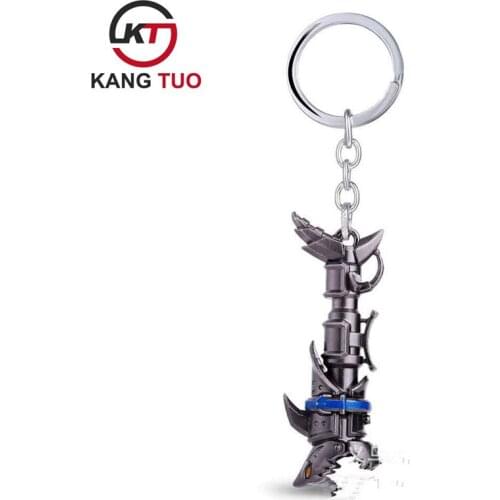 Game GiftsLoL Jinx Cannon Keychain LOL Keychain Gray Key Rings Key Chain For Fans Men Jewelry 5pcs/lot