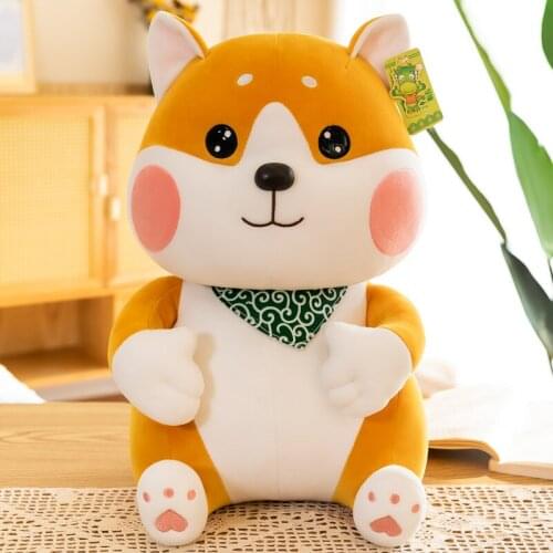 Kawaii Stuffed Animals Plushie Simulation Sitting Shiba Inu Plush Dolls Cute Cartoons Dog Plushie Toys Childrens Doll Pillow