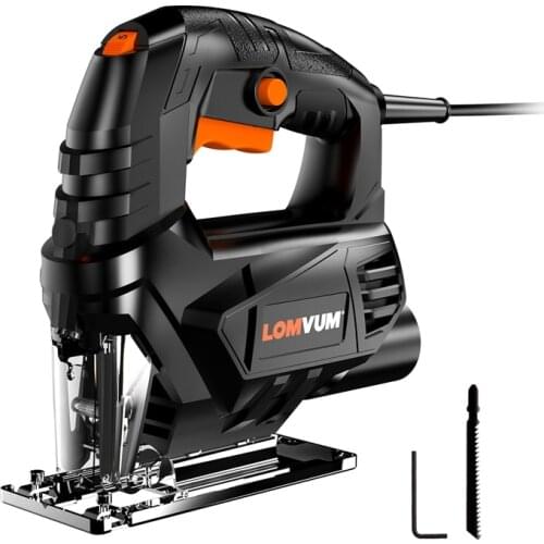 LOMVUM 450w Jig Saw 6 Variable Speed Jigsaw Electric Saw Power Tool Blades For Woodworking