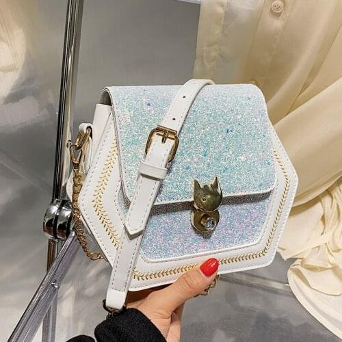 Wriufred Fashion Sequin Crossbody Bag PU Leather Women Bags Designer Brand Luxury Handbag High Quality Shoulder Messenger Bag