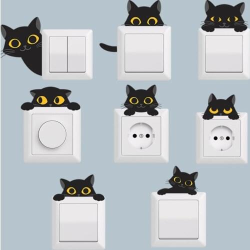 Cartoon Black Kitten Halloween Party Atmosphere Wallpaper Window Glass Sticker Wall Sticker Self-Adhesive