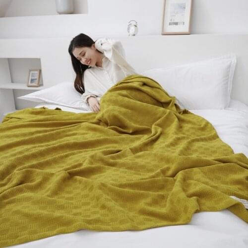 Kuup 2021 New Thin 100% cotton Plaid AB gauze blanket Queen Size Delicate Solid Color Quilt For Baby Soft Warm Blankets for Mom