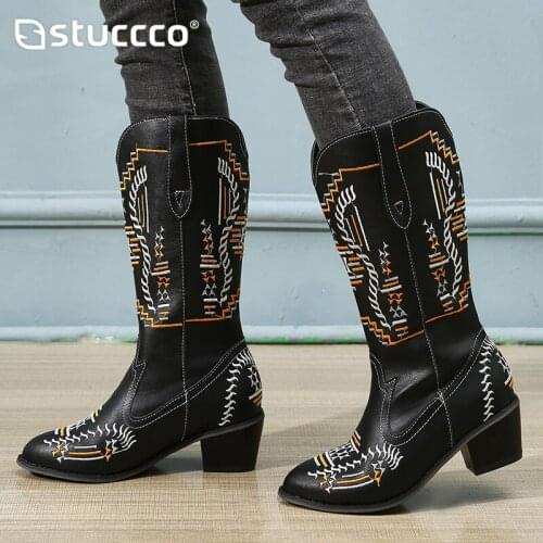 2021 New Womens Plus Size Boots Chunky Winter Shoes Woman Modern Boots Mid-Calf Thigh High Leather Boots Womens Designer Black