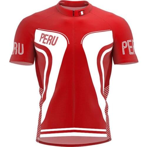 New 2021 Peru More Style Mens classic cycling team short sleeved bike Road Race Clothing Maillot ciclismo outdoor bike Jersey
