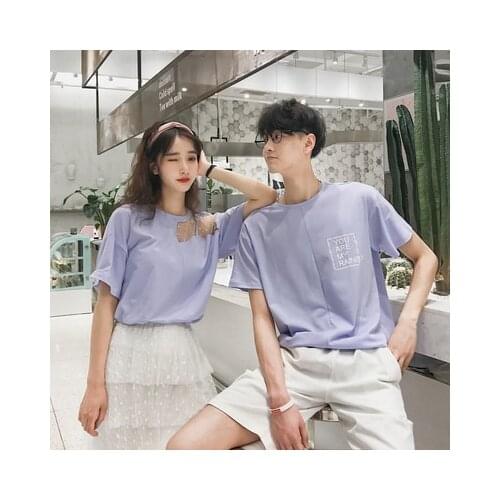 French lovers dress summer dress a dress a short sleeve T-shirt skirt minority design sense couples clothes couples clothing