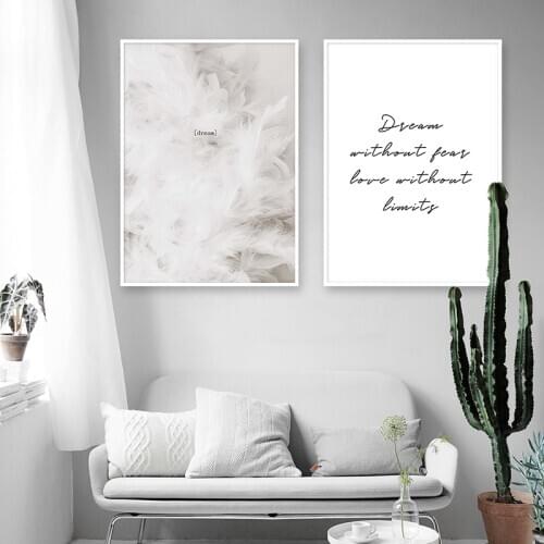 Scandinavian Style Feather Canvas Posters and Prints Wall Art Painting For Living Room Wall Picture Minimalist Nordic Home Decor