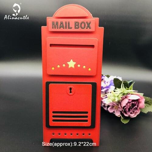 Alinacutle Clear Stamps Slimline Metal Cutting Die Cut Mail Box Scrapbooking Paper Craft Handmade Album Card Punch Art