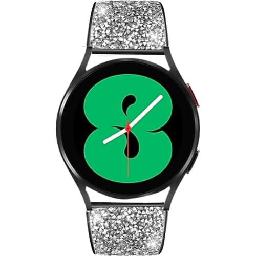 Stainless Steel Strap for Samsung Galaxy Watch 4 Classic 46mm 42mm/Watch4 44mm 40mm Diamond Band Replacement Wristbands Bracelet