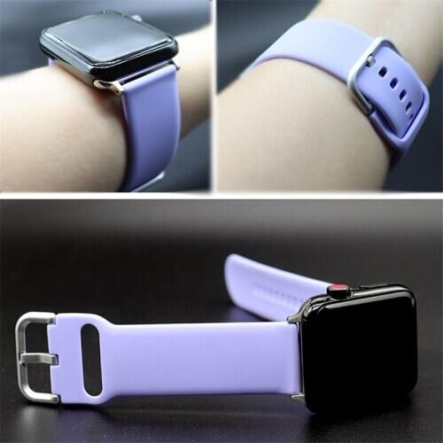 Sport Strap for Apple Watch SE 5 6 Band 40mm 44mm iWatch serie 4/5/6/SE Silicone bracelet For Apple watch band 42mm 38mm correa