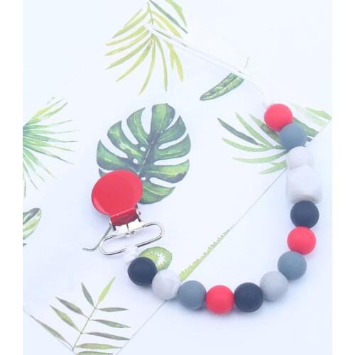 Silicone Teething Pacifier Clips Beads Silicone Pacifier Chain Holder For Nipples Baby Chew Toys