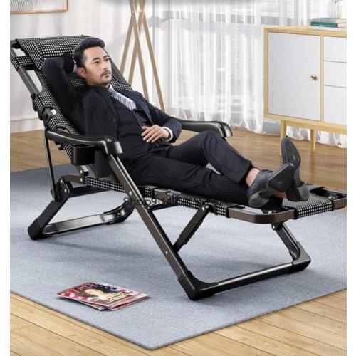 Recliner Folding Lunch Break Siesta Portable Balcony Lounge Chair Beach Chair Home Chair Backrest Lazy Sofa Bed
