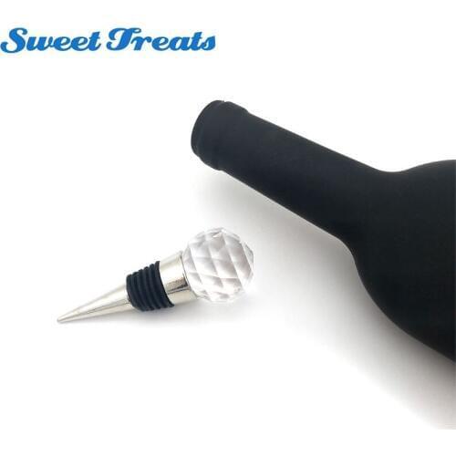 Sweettreats Wedding Decoration Crystal Elegant Red Wine Bottle Stopper Reusable Vacuum Sealed Wedding Party Favor Gift Decor