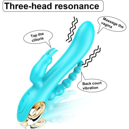 Rabbit Vibrator G spot Anal Vibrator Triple Curve 10 Function Rechargeable Clit Stimulator Waterproof Dildo Vibrator for Women