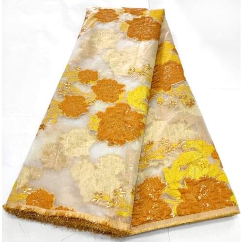 2021 High Quality African Nigerian Tulle Lace Fabric Organza Damask Embroidery Guipure Prom Dresses Wedding Party For Sewing