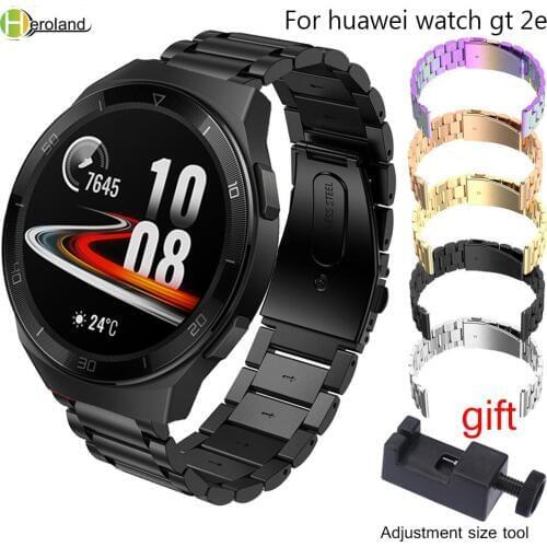 22MM WatchStrap Stainless Steel For huawei watch gt 2e Quick Release Watchband For Huawei Watch GT1 GT 2 46mmWristband +Tool