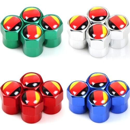 4pcs Germany German Flag Badge Emblem Car Wheel Tire Valve Stem Caps Cover Auto Parts For Benz VW Audi BMW Auto Accessories