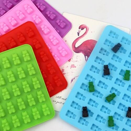 50 Cavity Bear Silicone Cake Mold for Chocolate Jelly Pudding Ice Cube Tray Candy Dessert Pastry Cookie Baking Decorating Tools