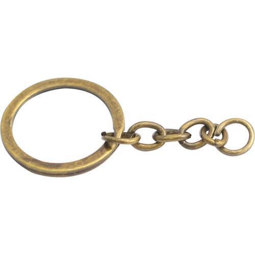 Beadsnice Iron Key Ring with Short Chain Key Split Ring Jewelry Supplies 28857