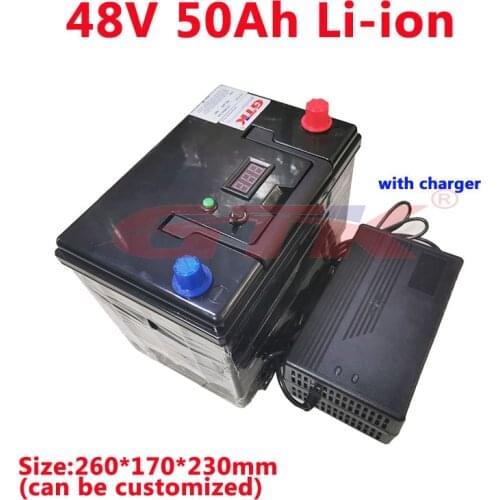 GTK 48V 50Ah li ion battery pack NMC with BMS for powerwall EV power supply solar energy storage power tools+5A charger