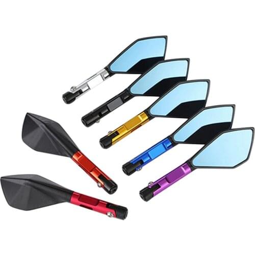 CNC Aluminum Motorcycle Blue Mirrors Moto Rearview Blind Spot Side Mirror For Yamaha NVX155 150 125 Aerox155 mt03 aerox 155