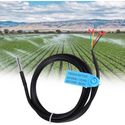 FS304-SHT20 Temperature Humidity Sensor Probe Digital I2C Output Waterproof High Reliability Soil Sensor Probe for Greenhouse