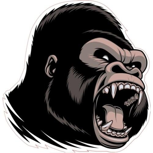 Personality Car Sticker Evil Gorilla Colorful Funny Auto Decals Decoration PVC Waterproof Cover Scratch 15cmX15cm