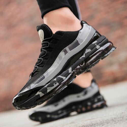 Men Air Sole Running Shoes Full Palm Cushion Lightweight Sneakers Breathable Sports Shoes Walking Athletics Male Trainers Shoes