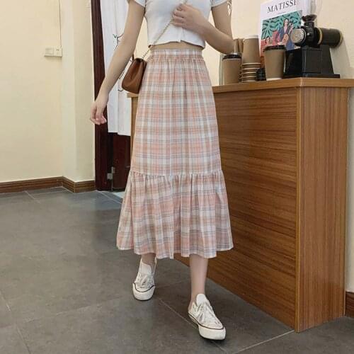Summer Pleated Skirt Preppy Style Plaid Skirt Korean Fashion High-waisted Skirt Summer Womens Clothing Harajuku Skirts