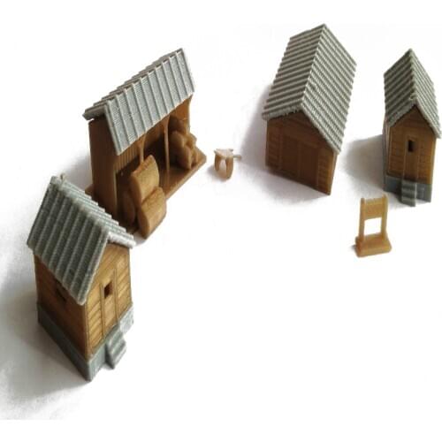 Train Railway Model Scene N Ratio 1:160 Rural American Pickup Truck With 4 Cargo Sets