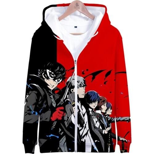 Game Persona 5 Zipper Jacket P5 Ren Amamiya 3D Hoodie Anime Cosplay Costume Akira Kurusu Mens Hoodies Sweatshirts Streetwear