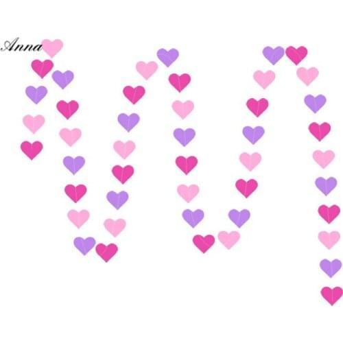 Wall Hanging Paper love Garlands 4m Long Birthday String Chain Wedding Party Banner Handmade Children Room Home Decor