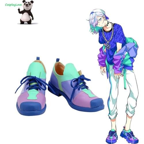 Paradox Live Cozmez Kanata Yatonokami KANATA Purple Green Shoes Cosplay Long Boots Leather Custom Made