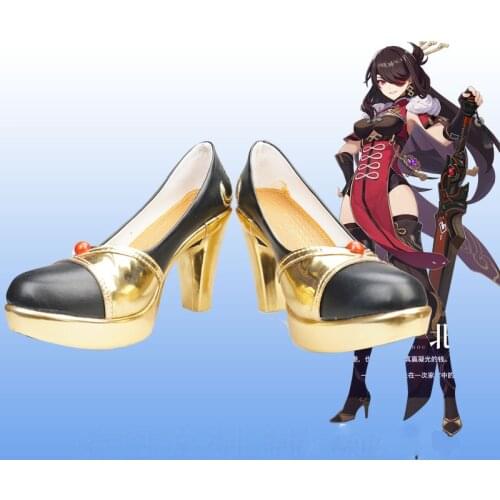 Genshin Impact Cosplay Beidou Wig Removable Bun Brown Long Hair Beidou Cosplay Shoes Boot Halloween Carnival Cosplay Accessories