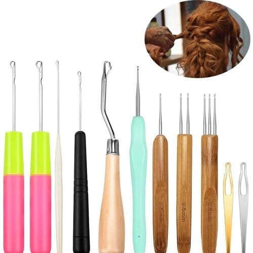 Profeesional Dreadlocks Crochet Tool Set Hair Locking Tool for Braid Craft Latch Hook Crochet Needle Set