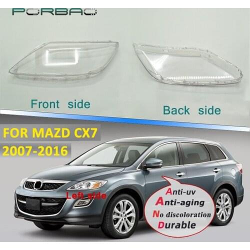 Car Headlight Transparent Glass Cover for CX7 Front Lampshade Auto Shell 2007-2016 Masks Replacement DIY