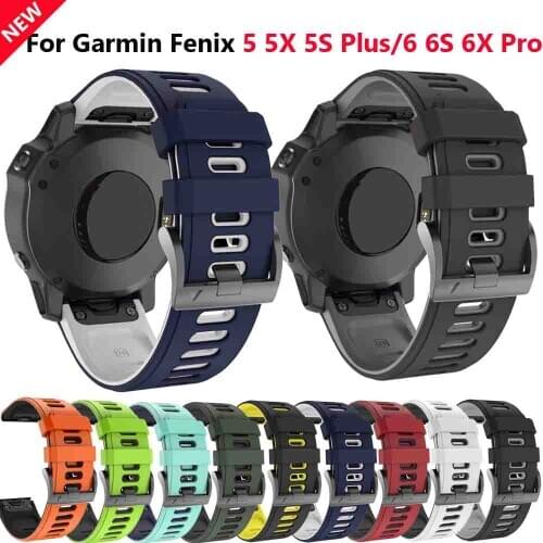 26 22mm Silicone Watchband for Garmin Fenix 6X 6 6s 5X 5 5S 3HR Forerunner 935 Watch 20mm Quick Release Easyfit Wrist Band Strap