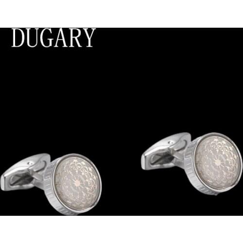 DUGARY Luxury shirt cufflinks for mens Brand cuff buttons cuff links High Quality Round pattern wedding abotoaduras gemelos
