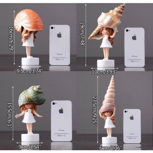 NORDIC CONCH GIRL FIGURINE ABSTRACT MINIATURE MODEL RESIN SCULPTURE HOME DECORATION ACCESSORIES CHILDREN TOYS BIRTHDAY GIFTS